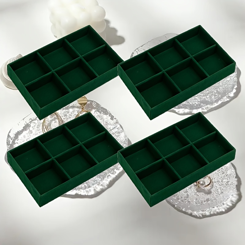 TEMU Plateau à Bijoux de Luxe Empilable en Velours pour Tiroir, Rembourrage et de Place pour Bagues, , Bracelets - Commode Élégante pour Dessus de