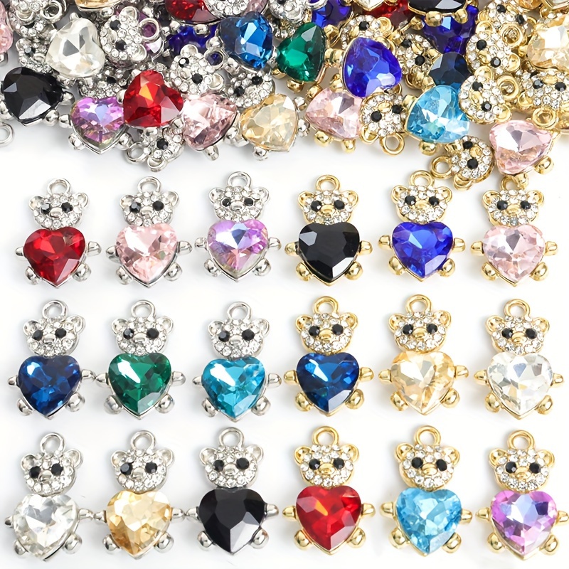 

10- Multicolored Bear , Zinc Alloy Pendant For Necklaces, , , Clothing & Doll Accessories, Diy Jewelry, For