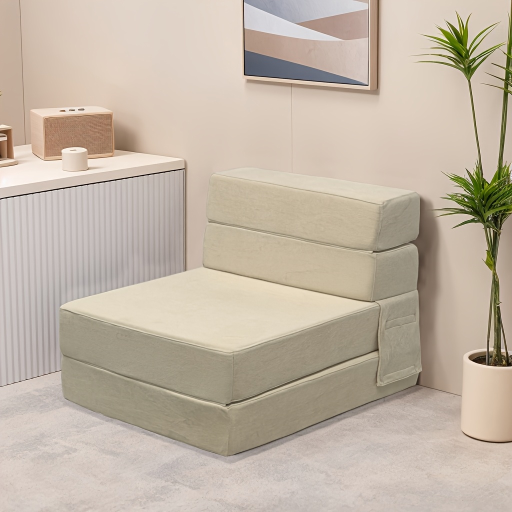 Canapé-lit Pliant Simple Futon - Mousse Polyester, Housse Lavable - Couleurs Vives (vert, Rose, Gris, Etc.)