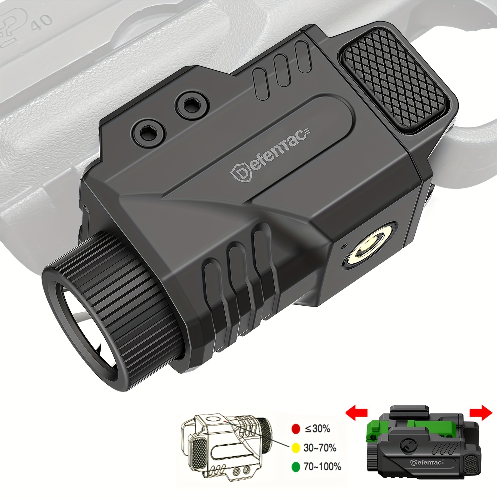 Picatinny Flashlight 2400 Lumen With Momentary Strobe Function, Led Light With Rechargeable Battery And Battery Level Indicator | Great Deals