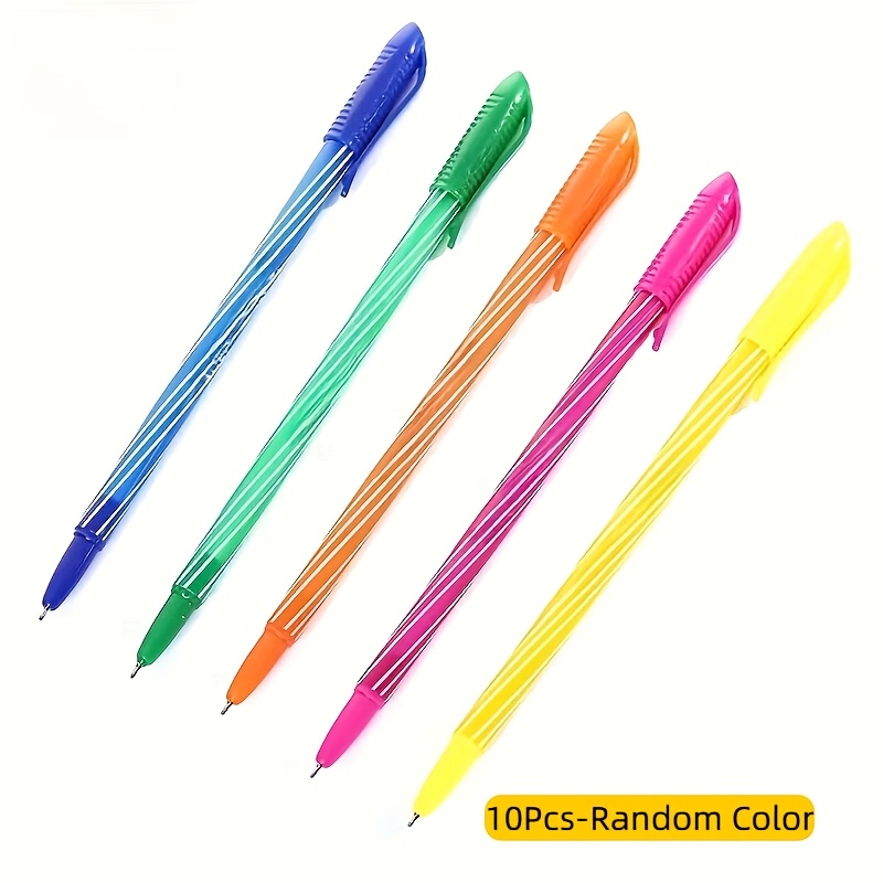 TEMU 10pcs (random Color) Creative Candy-colored 0.7mm Filler Refillable Round Tip Pens - Oil-based Inserted Refill Pens For Office And School