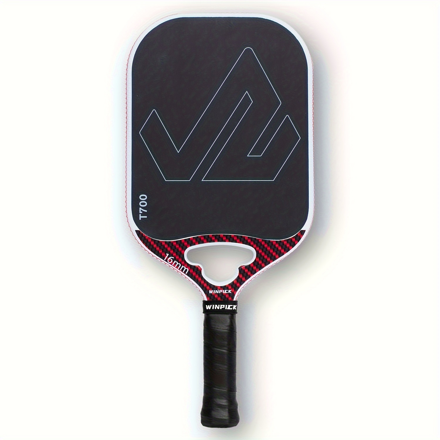 

Winpick Carbon Fiber Pickleball Paddle, Throat Pickleball Paddles With Foam Walls, Pp Honeycomb , Control & Power Thermoformed Pickleball Racket (red)