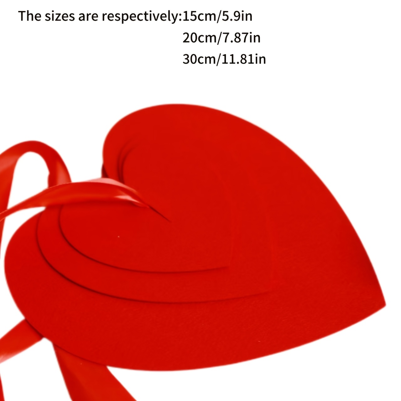 300cm/118in Red Heart-shaped Non-woven Fabric Banner, Proposal Wedding Valentine's Day Party Decoration Photo Prop
