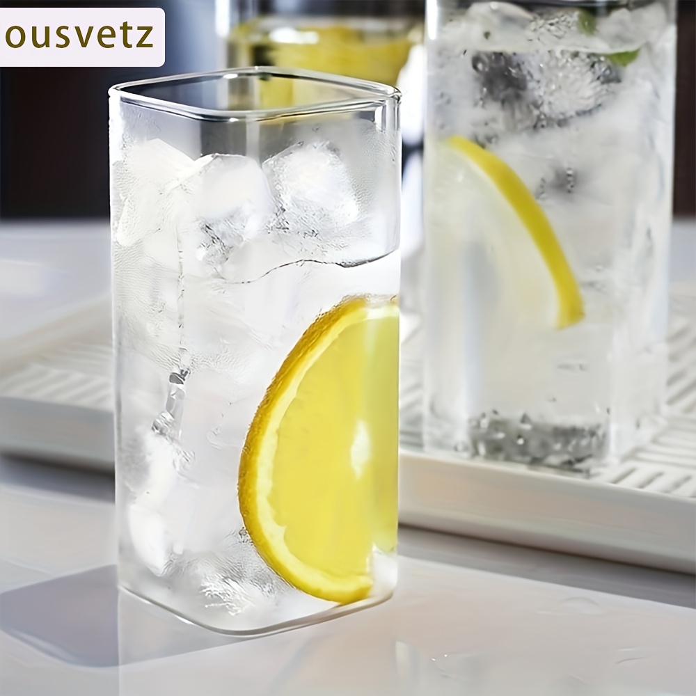 straight sided glass tumblers square cocktail glasses 4 pcs - Temu