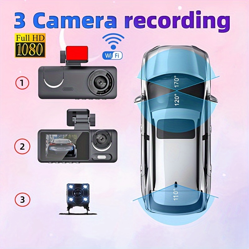 hd 3 video recording of the new event data recorder 1080p hd night vision car in front of the car in the car at the same time reverse video images details 3