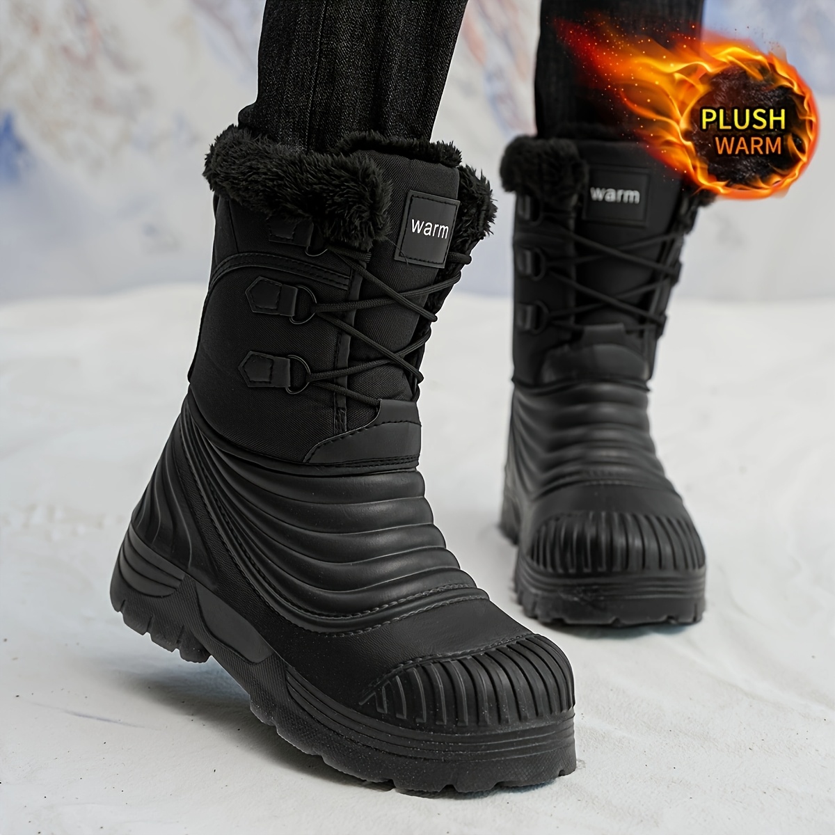 Couple-Style Fashionable Snow Boots with Fleece Lining