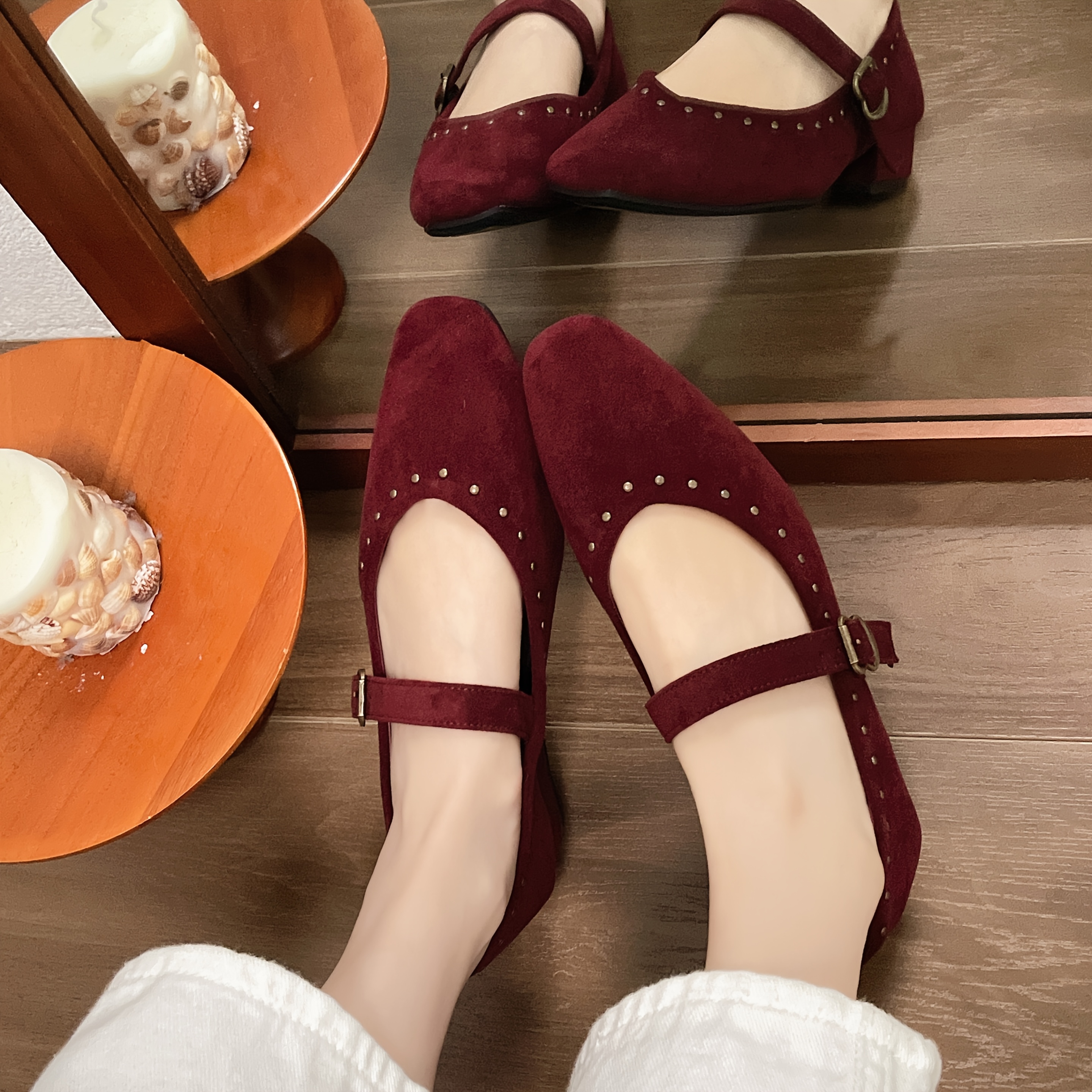 zapatos vintage cabeza cuadrada remaches Temu Mexico