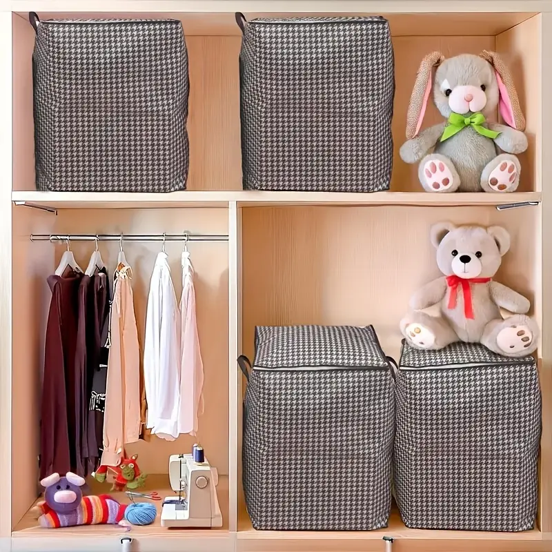 1/3pcs extra large 47.55 gallon thick storage box large capacity clothes and quilt storage bucket dustproof and bag double zipper storage bag with handle suitable for wardrobe organization and storage details 2