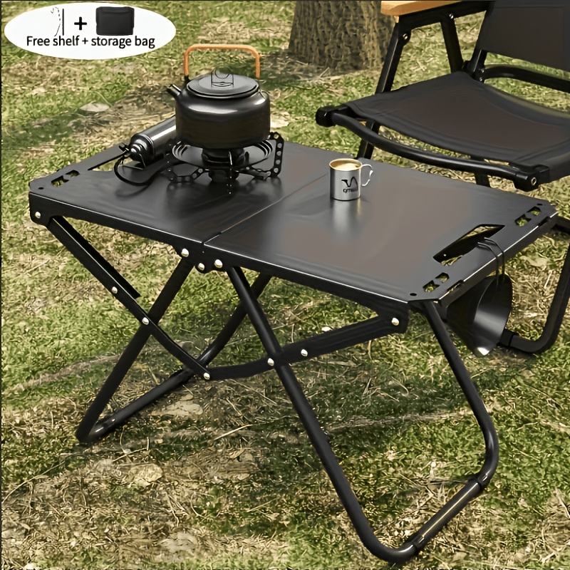 TEMU Multifunctional Modular Folding Camping Table, Splicable & Detachable Outdoor Table With Lamp Hanging Hole, Come With Storage Bag, Lightweight &