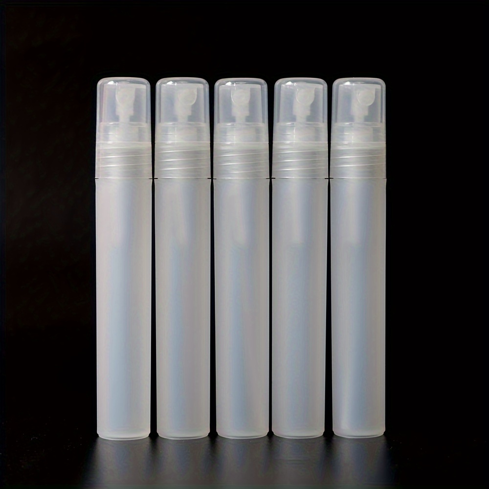 TEMU Pack Of 5 Plastic Spray Bottles, 10ml Pocket-size Perfume Atomizer, Refillable And, Unscented, Round , For Travel And Cosmetic Packaging