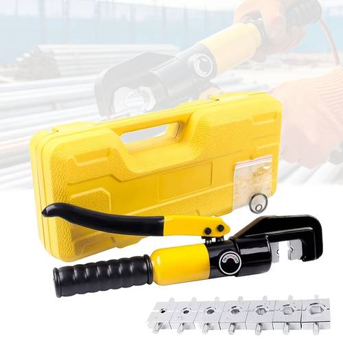 kohteen kuva universaali hydraulinen puristustyökalu - 9 puristusmuotoa, sopii 4-70mm² kupari- ja alumiinikaapelinapoihin, johtoliittimiin, raskaskäyttöinen puristin, monimuotoinen puristin, korkealaatuinen puristin ja autosähköasennukseen