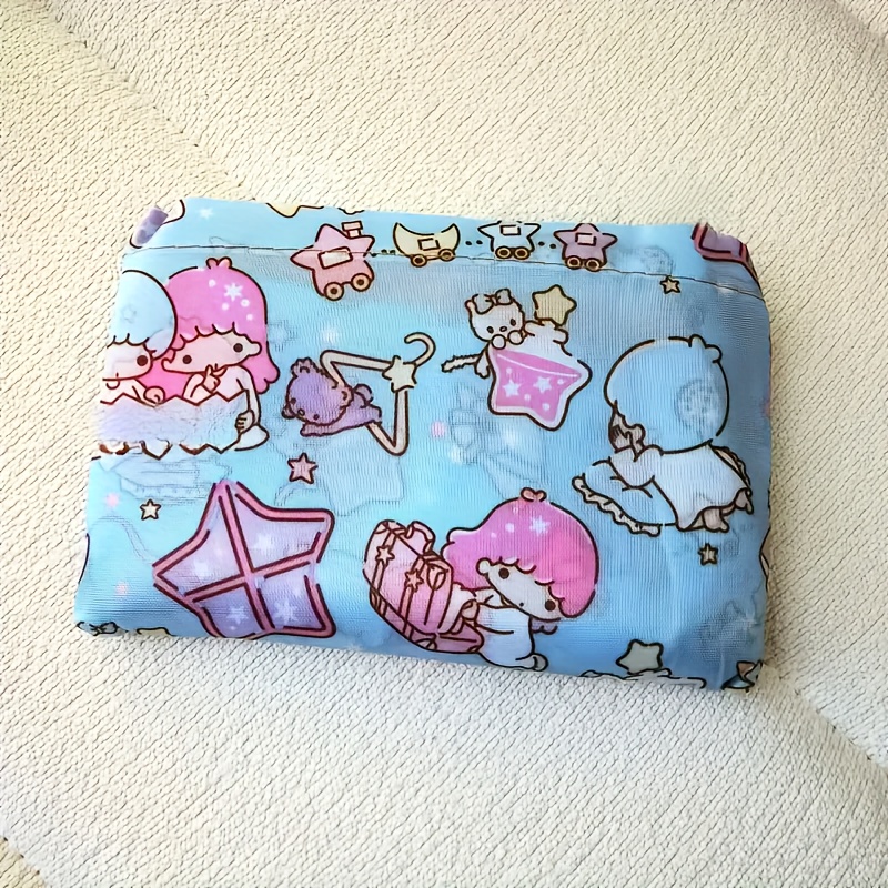 Image of Characters Reusable Grocery Bags - Large Capacity Foldable Shopping Tote With Cute Cartoon Designs (cinnamoroll, Kuromi, , My Melody) - Durable Polyester For Supermarkets, Beach, Picnics
