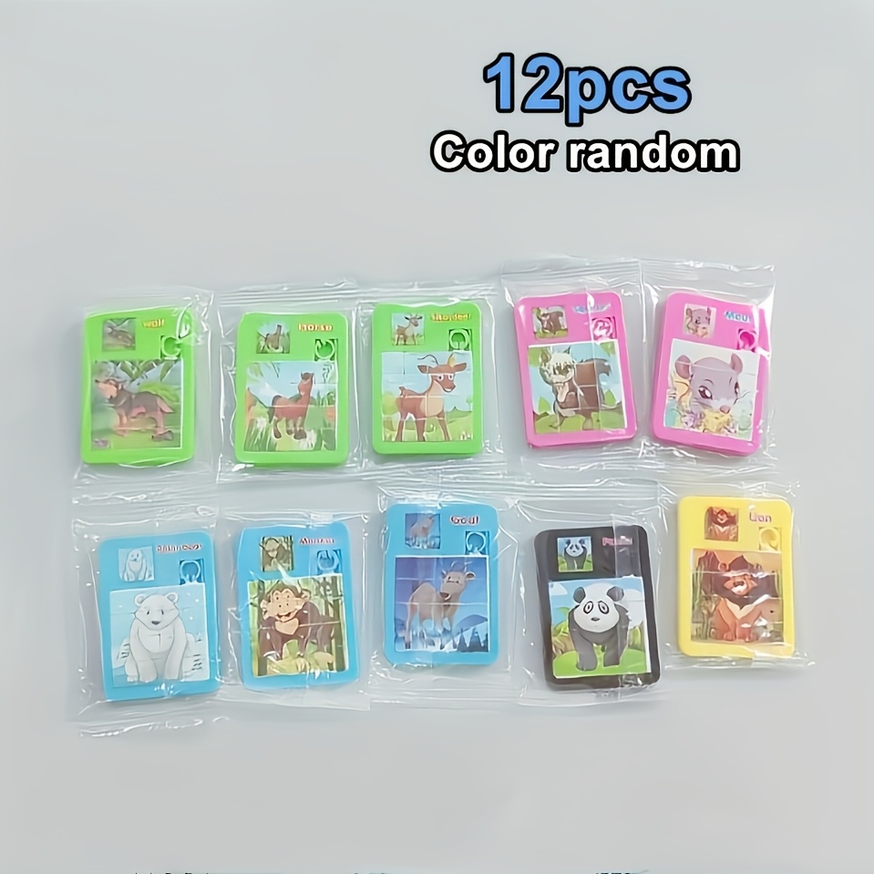 Image of 12pcs Cartoon Jigsaw Puzzle Toys Birthday Party Gifts Prizes Pinata Treasure Box Reward Pack, Educational Toys, Reward Gifts, Birthday Gift (random) For School Christmas Halloween