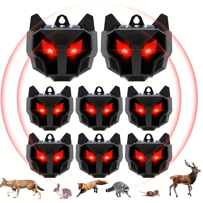 

4 Packs Upgraded Solar Animal Repeller Coyote Deterrent With Flashing Lights Deer Repellent Devices Predator Eyes For Raccoon Fox Skunk Predator Lights For Chicken Coop Farm Predator Protection