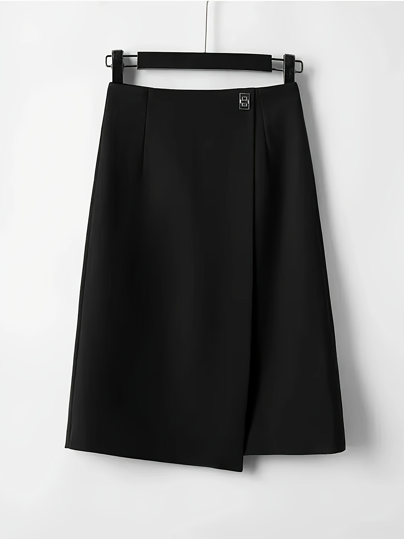 elegant high waist a line skirt chic black Temu Mauritius