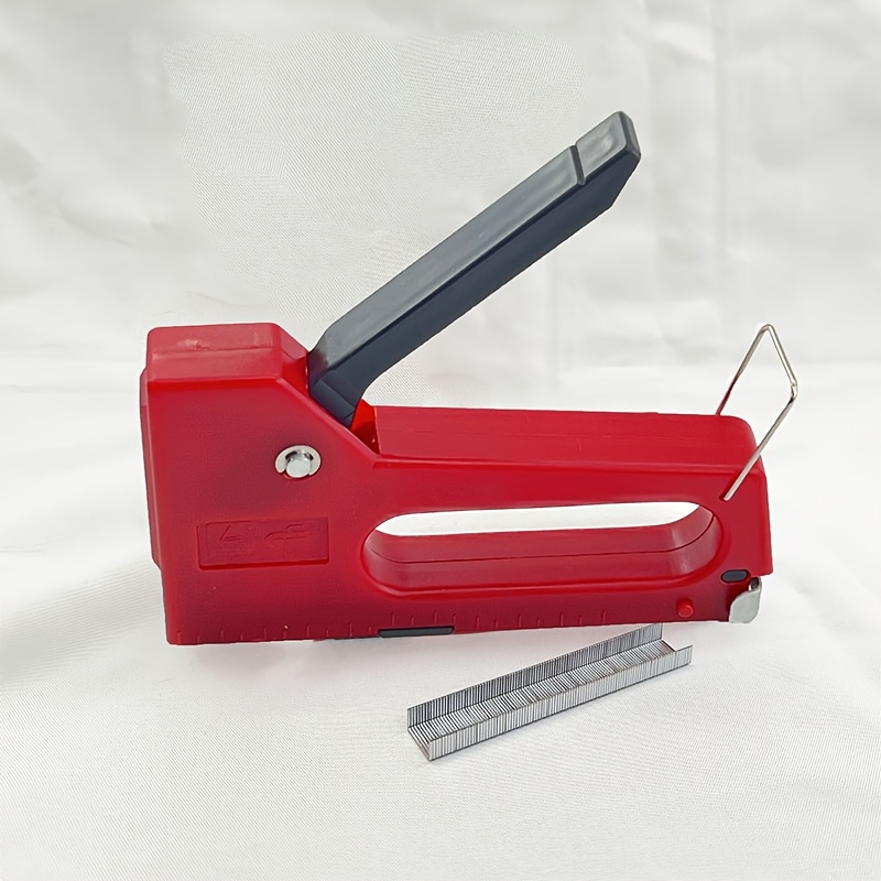 1pc Grapadora Manual, con Kit de Grapas y Grapadora, Adecuada para Grapas de 4-8mm (0.157-0.315 Pulgadas), Ideal para Muebles DIY, Carpintería Interior, Libros, Grapadora y Grapas de 8mm (0.315 Pulgadas)