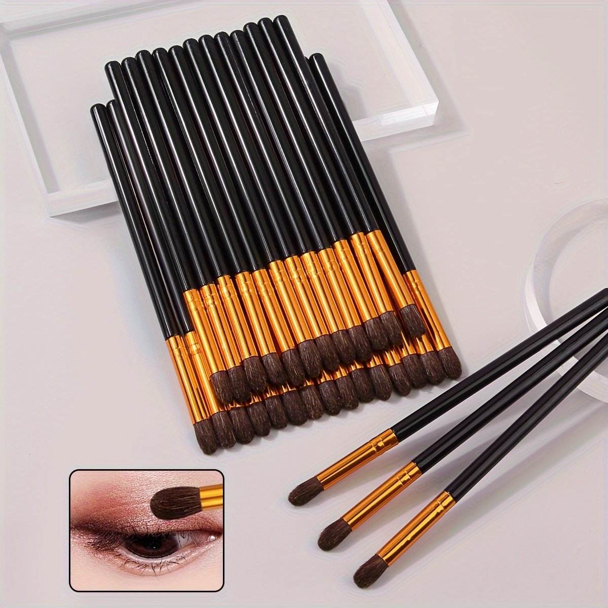 

15pcs Luxe Eyeshadow Brush Set - , Multi-functional Blending & Smudging Brushes For Beginners, Portable Makeup Tools, Makeup Brushes