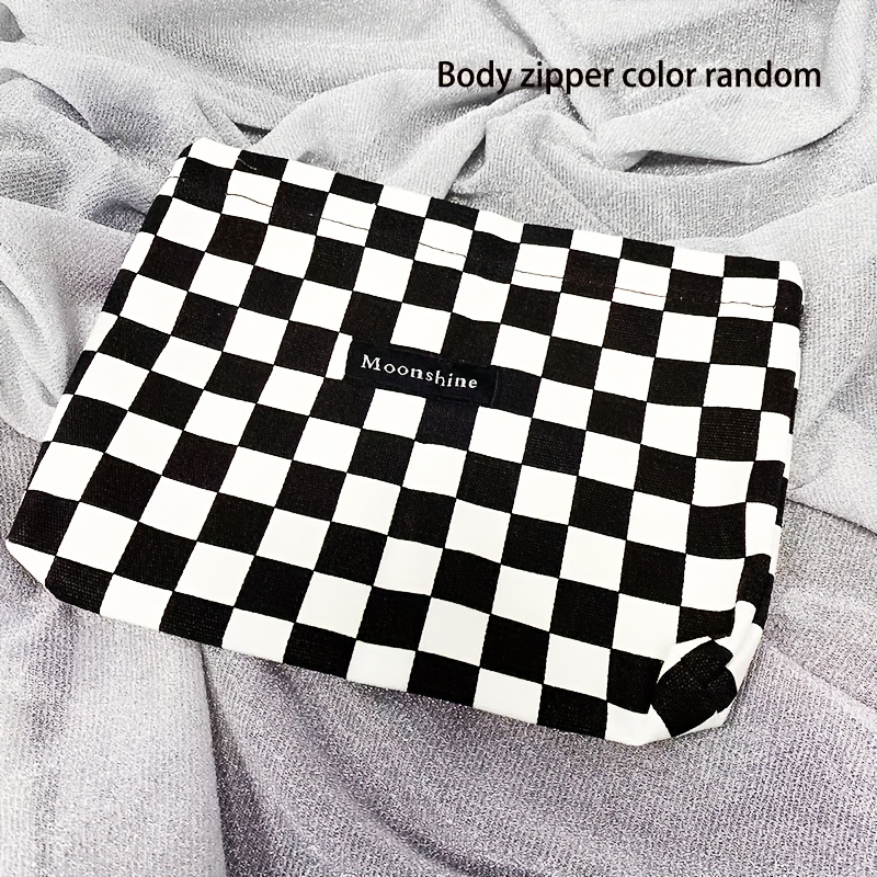 Portable And Checkered Makeup Bag With , Featuring A Large Capacity For Toiletries Storage In .
