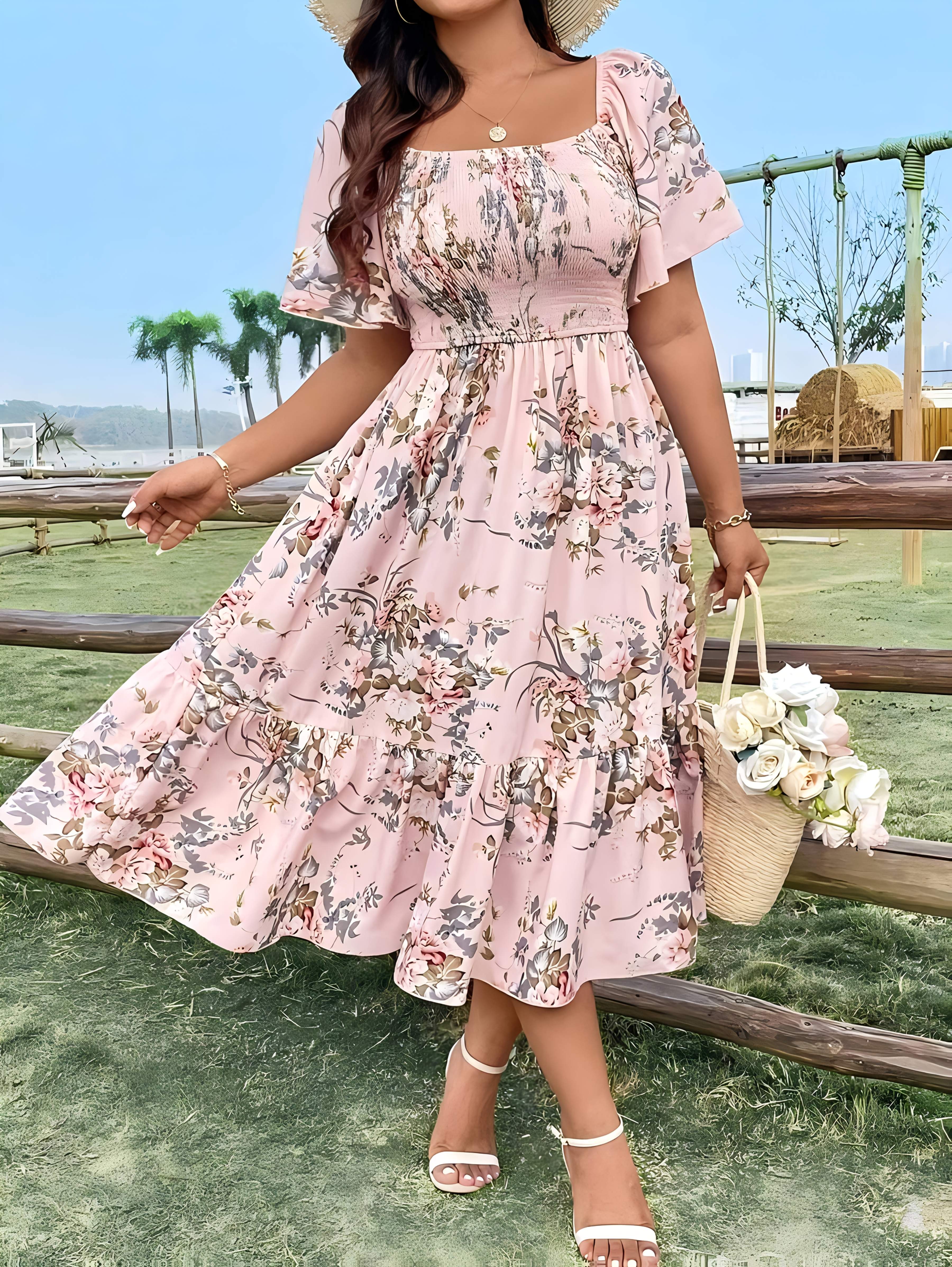 white lace cotton dress plus size Cotton Lace Midi Dress (White)