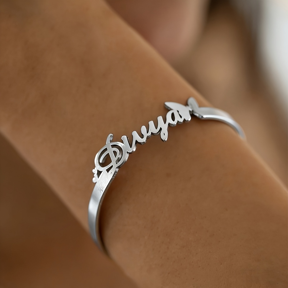 Personalized Name Love Heart Bracelet, Cute Butterfly Design