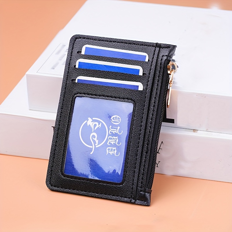 Image of Travel Document Holder Convenient To Carry Credit Card Holder Universal For Men And Women Document Holder Ultra-thin Card Holder Lightweight Card Holder With Zipper Coin Purse Pu Bank Card Holder