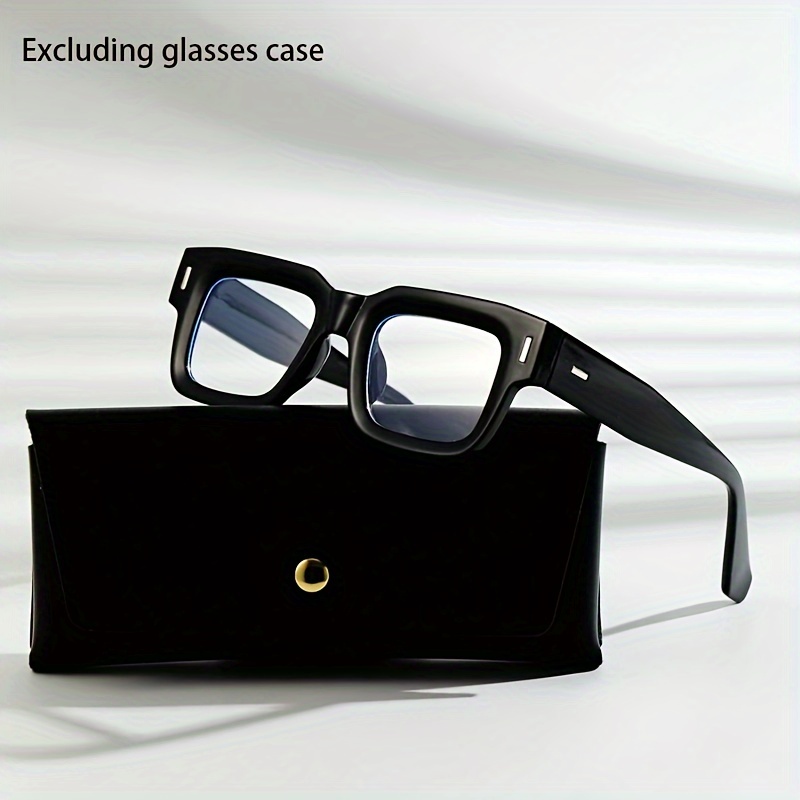 TEMU Square Fashion Glasses For - Thick Frame, Mirror Lens, Parties & Outdoor Activities