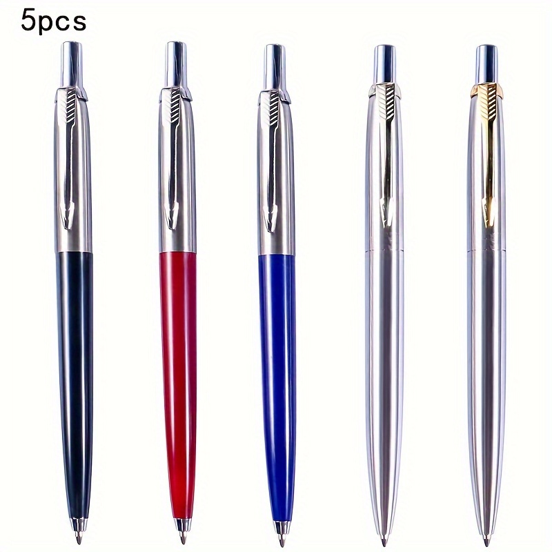 

5pcs/set Classic Design Ballpoint Pens Commercial Metal Ballpoint Pen Luxury Portable Rotating Automatic Ball Pen Exquisite Writing Tool
