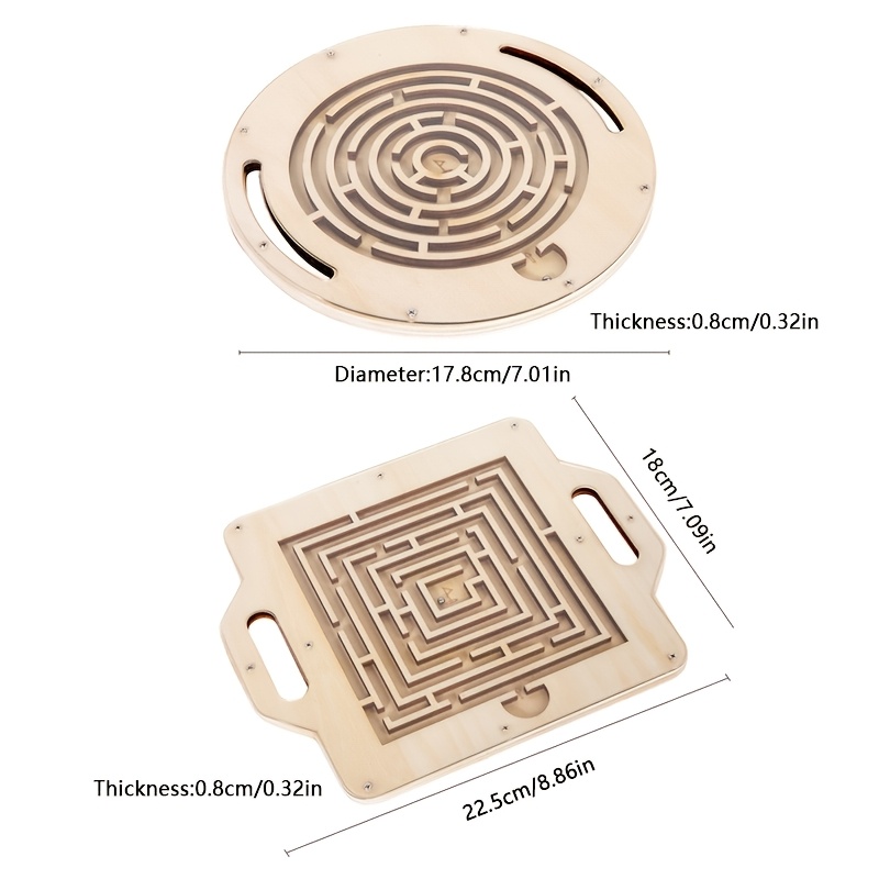 Right-Angle/Round Ring Ball Maze Toy, Logic Game