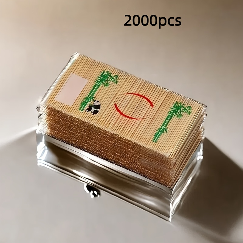 Image of 2000pcs, Natural Bamboo Double-ended Fine Toothpick, Disposable Bamboo Toothpicks, Portable Hotel Toothpicks