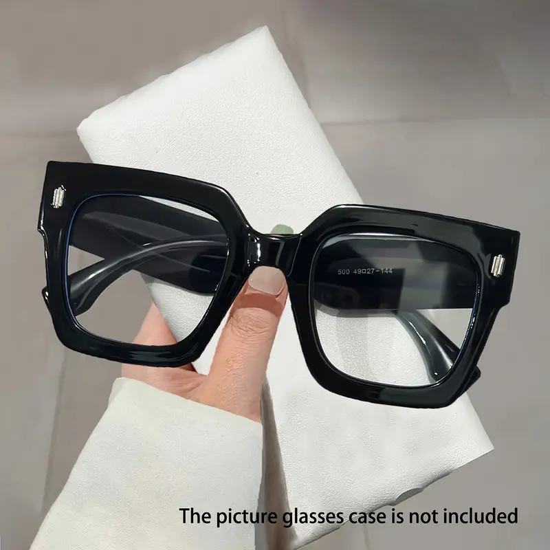 Black Silver Super Oversized Eyeglasses Flat Top Square Clear Lens Glasses Frames Black Silver Super Oversized Eyeglasses Flat Top Square Clear Lens Glasses Frames