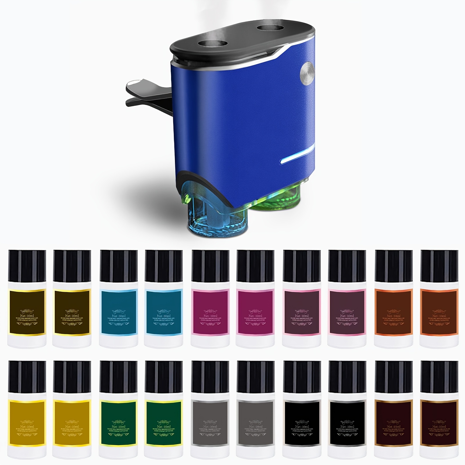 (accessory 10/*0.34oz Perfume Sold Separately)double Spray Car Air Freshener, Local Warehouse, Car Diffuser With 20*10ml Bottles Of Diffuser Essential Oil, Quiet Mode And Long , An Gift For Car Owners
