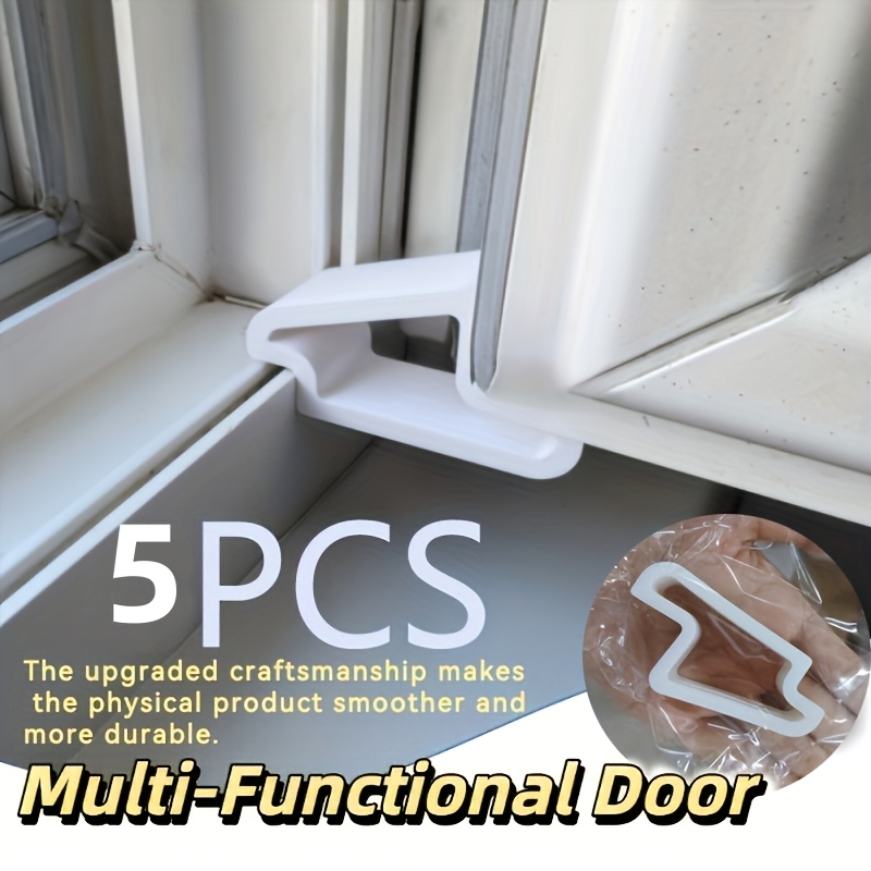 TEMU 5pcs Set Of Door And Window Limiters, Door And Window Rail Safety Locks, Balcony Door Anti-collision Buffer Pads, Bedroom Terrace Ventilation
