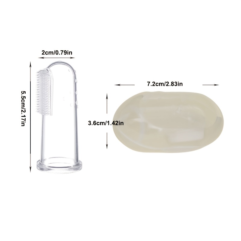 4pcs Pet Silicone Finger Toothbrush Set with Storage Cases