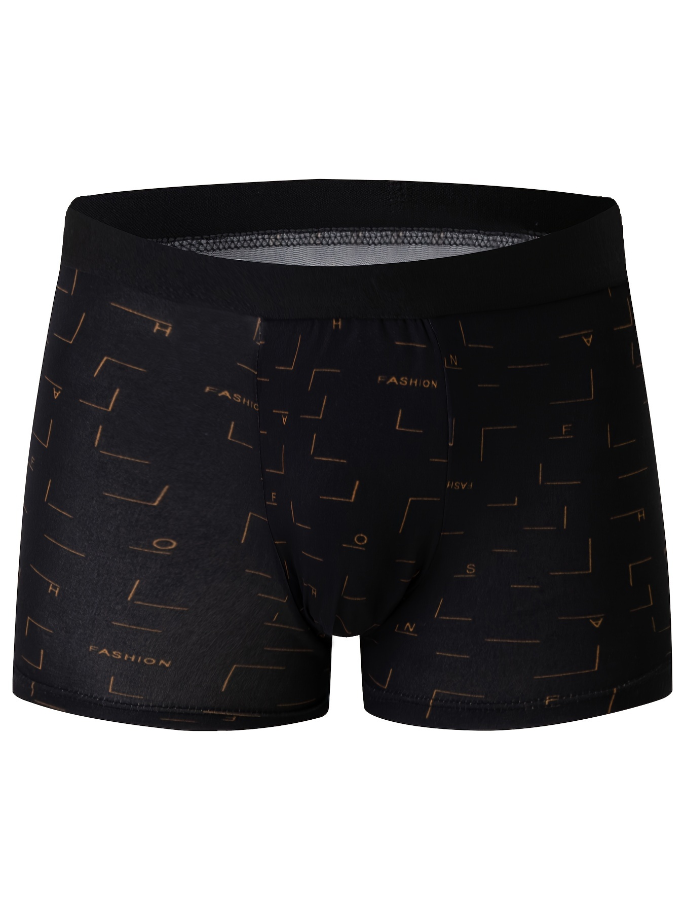 4pcs Men's Fashion Pattern Print Boxer Briefs, Crotch Mid-waist Breathable Comfortable Boxer Trunks, Elastic Sports Shorts, Men's Casual Underwear for Daily Wear