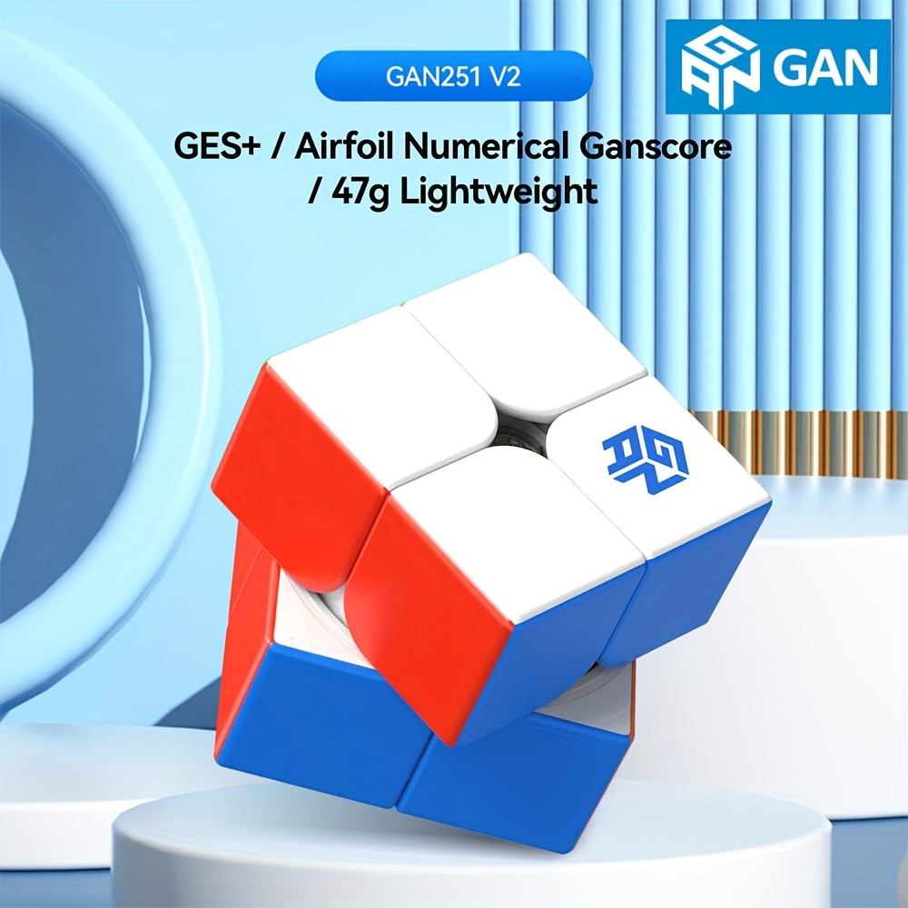 GAN 251 V2 Speed Cube 2x2 – 51 Mm – 47 G – GES+ – Sans Autocollant – Cadeau Débutant Et Pro