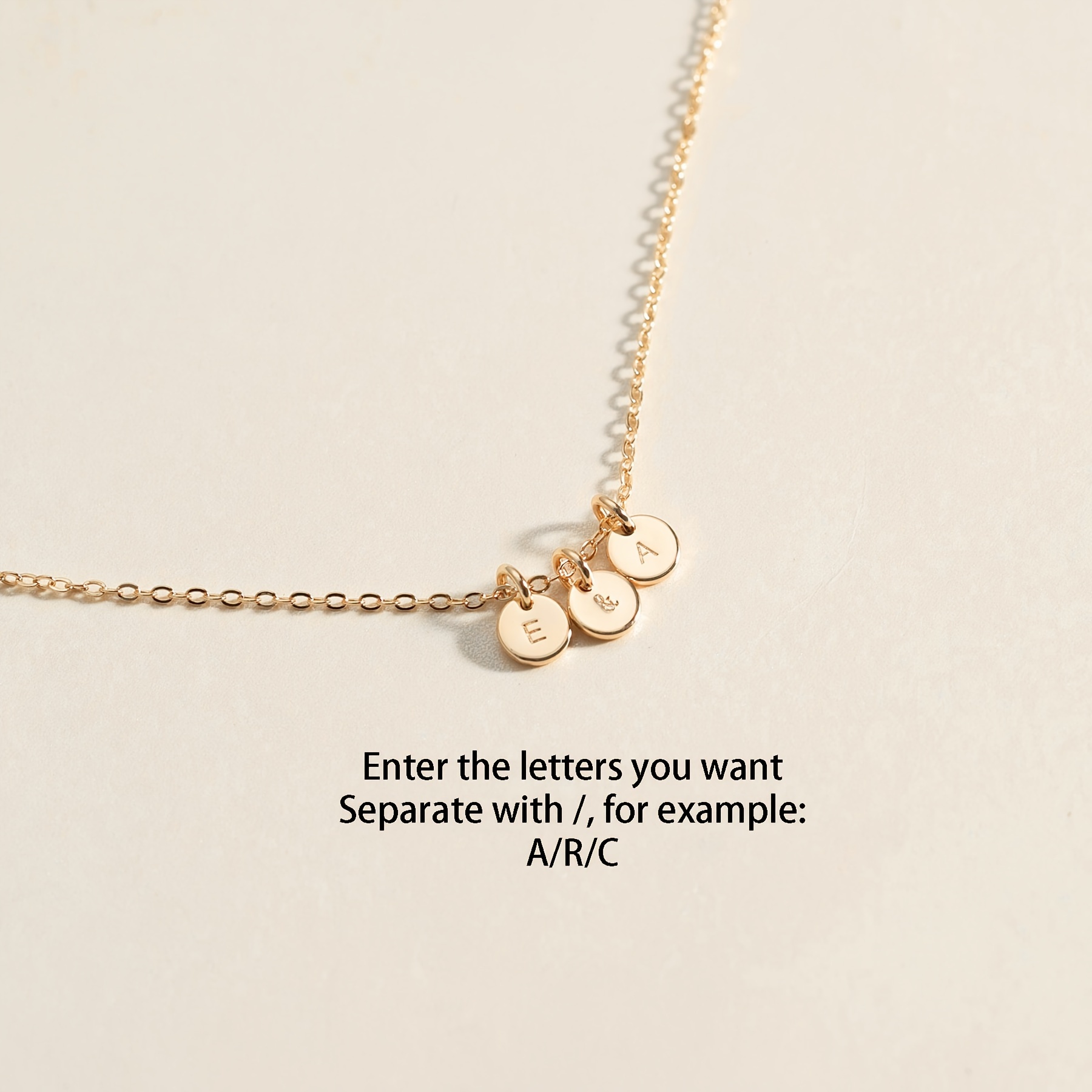 TEMU Personalized 3 Letter Pendant Necklace 18k Golden Plated Stainless Steel Custom Initial Necklace Easy Elegant Jewelry Gift For Women, Mother's