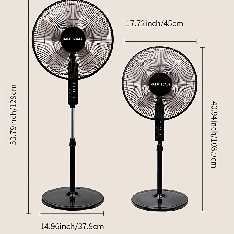 TEMU Smart Remote Control Floor Fan, 18-inch Bedroom Quiet With 8h Timer & Adjustable Height, Household Oscillating Fan