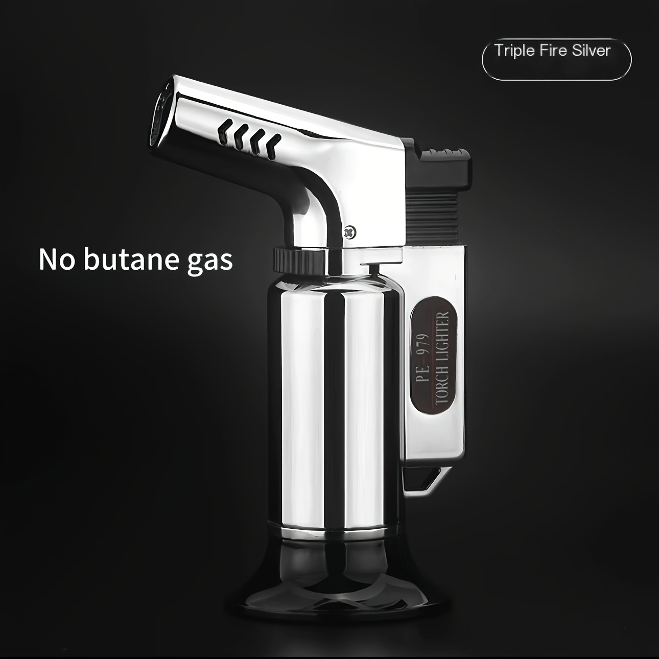 TEMU (excluding Butane Gas) Butane , Welding Torch, Extra-long Flame, Refillable Kitchen Cooking Torch With Windproof Adjustable Flame, Solar Beam
