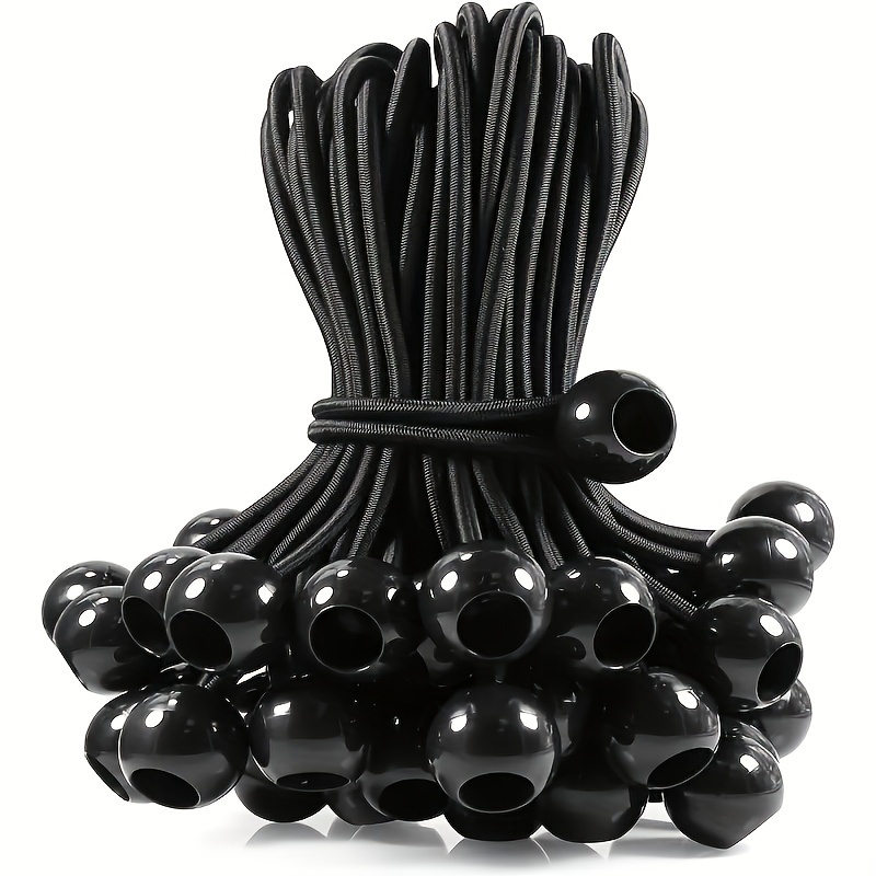 

Value Pack 25pcs Heavy Duty Ball Bungee Cords - Perfect For Shelter, Gazebo, Camping, Tent, Cargo, Yard & More!