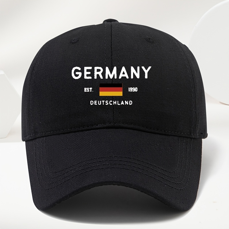 E-shop Hochwertige, weiche und bequeme Baseballkappe mit dem GERMANY-Flaggen-Print, entwickelt für Outdoor-Freizeit und Sport. Atmungsaktiv und