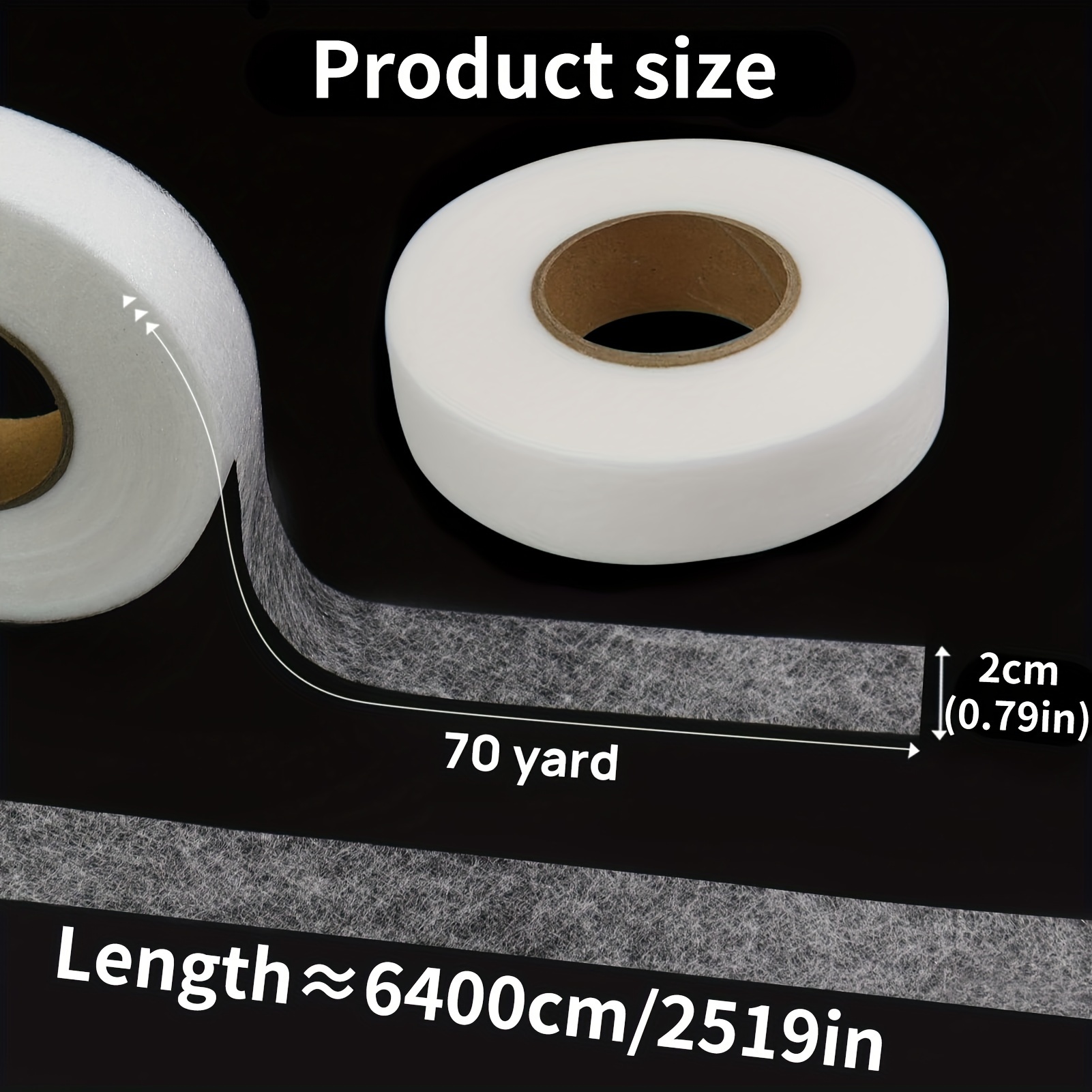 Iron On Hemming Tape Roll 70yd No Sew Adhesive For Clothing Curtains