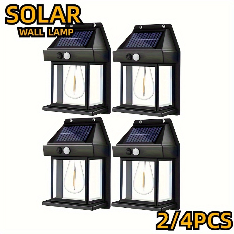 

2/4pcs Solar Powered Led Wall Lights - Motion Sensor Activated, Energy-efficient, And Adjustable Lamps For Garden, Villa, Or Small Night Lighting - And Long-