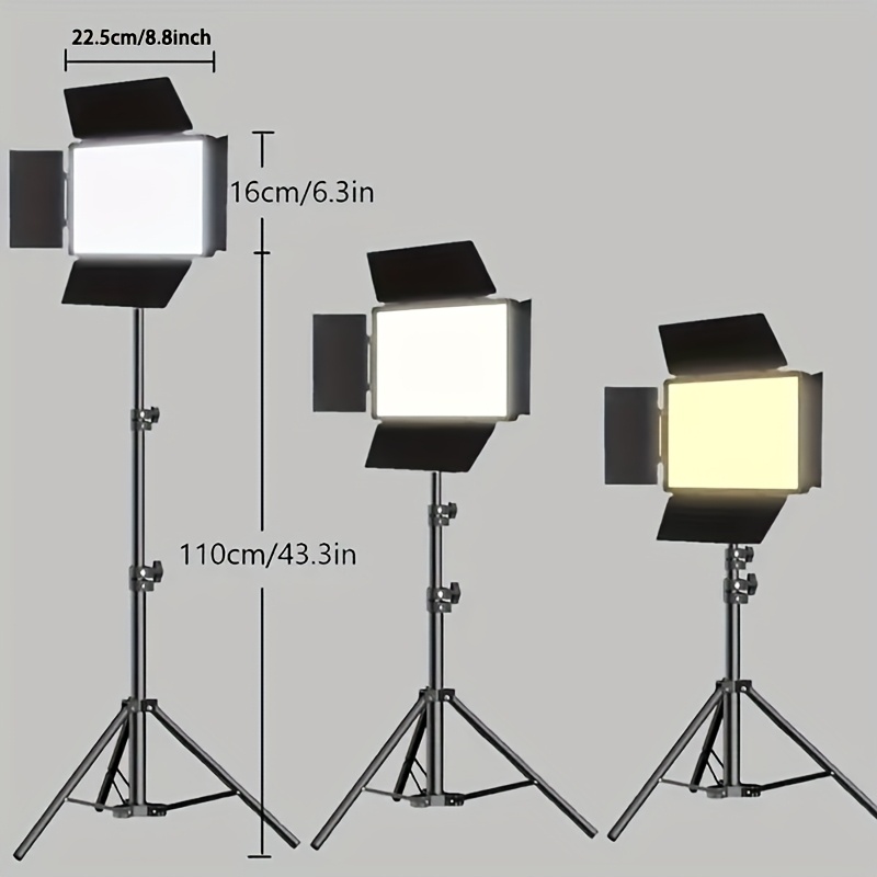   video lighting kit usb powered 43 inch tripod 9 inch square fill light 3 adjustable colors 4 leaf diffusers suitable for indoor use no battery required