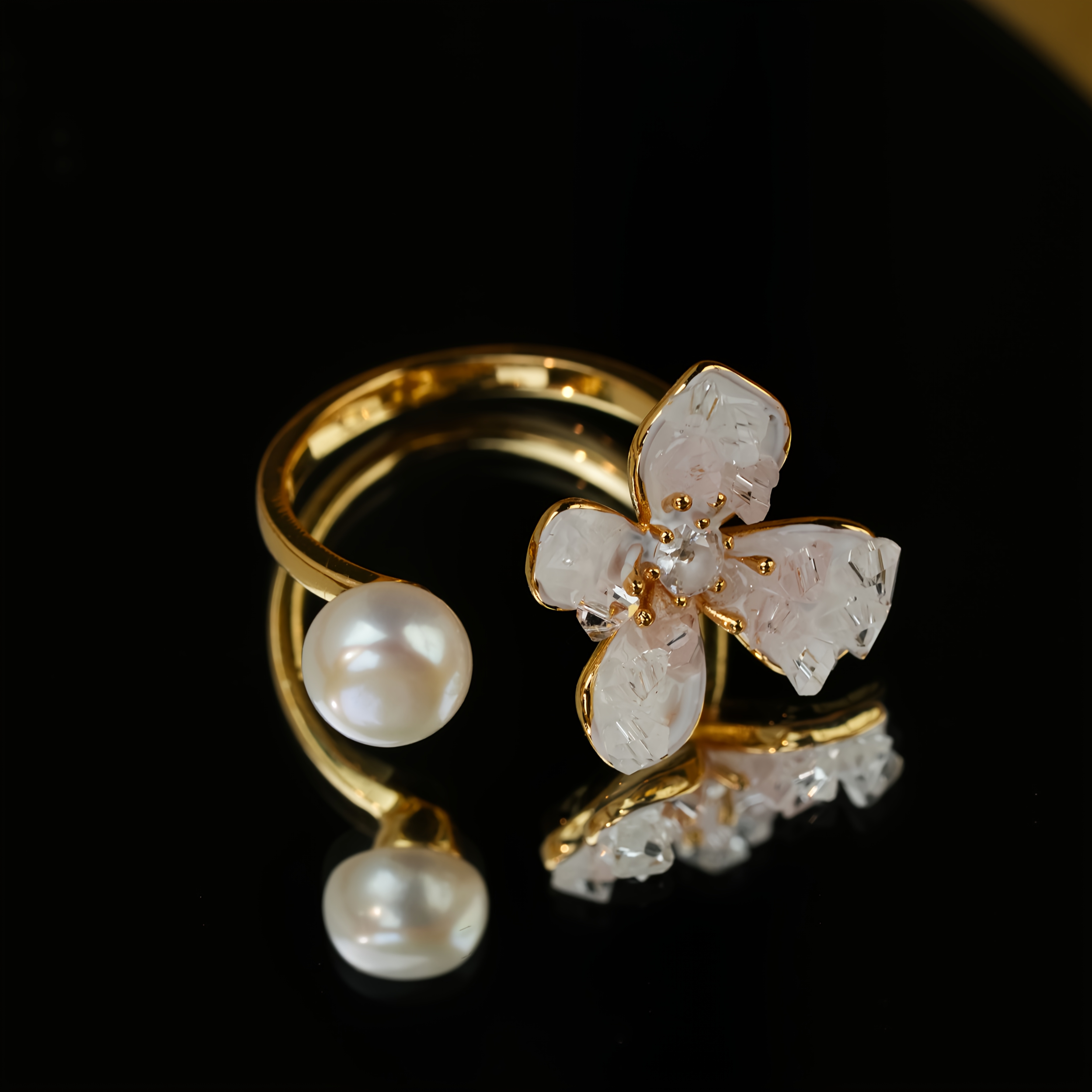 Image of Natural Ring For Women, Floral , Light Luxury Niche , Valentine's Day Birthday Gift For Girlfriend, Hypoallergenic Jewelry