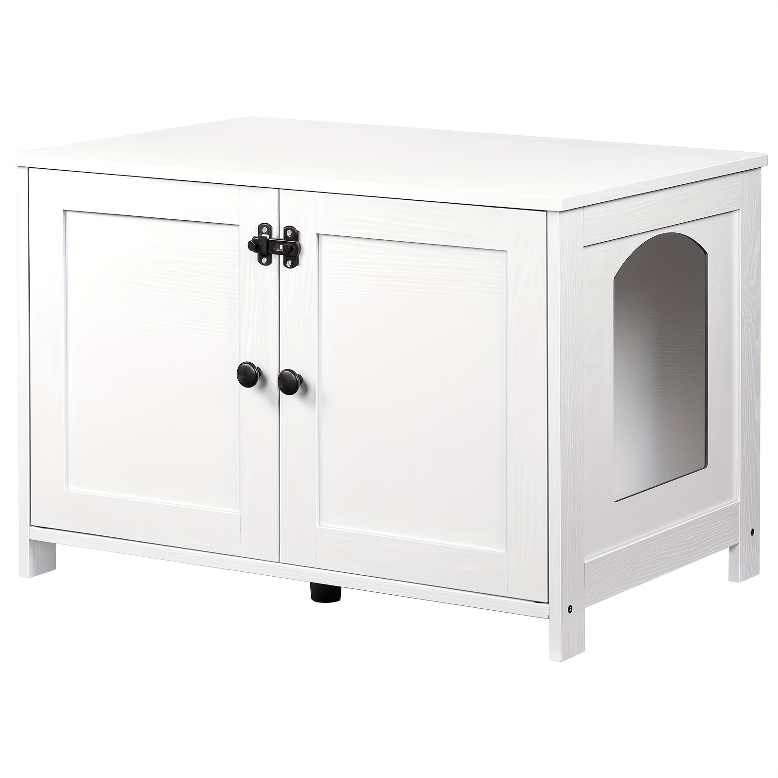 Image of Elegant Cat Litter Box Combination, Cat Litter Box Storage Cabinet, With Door And Partition Design, Comfortable Seat, Cat Litter Storage Box, Size 78.5 X 44.5 X 46cm, Classic White