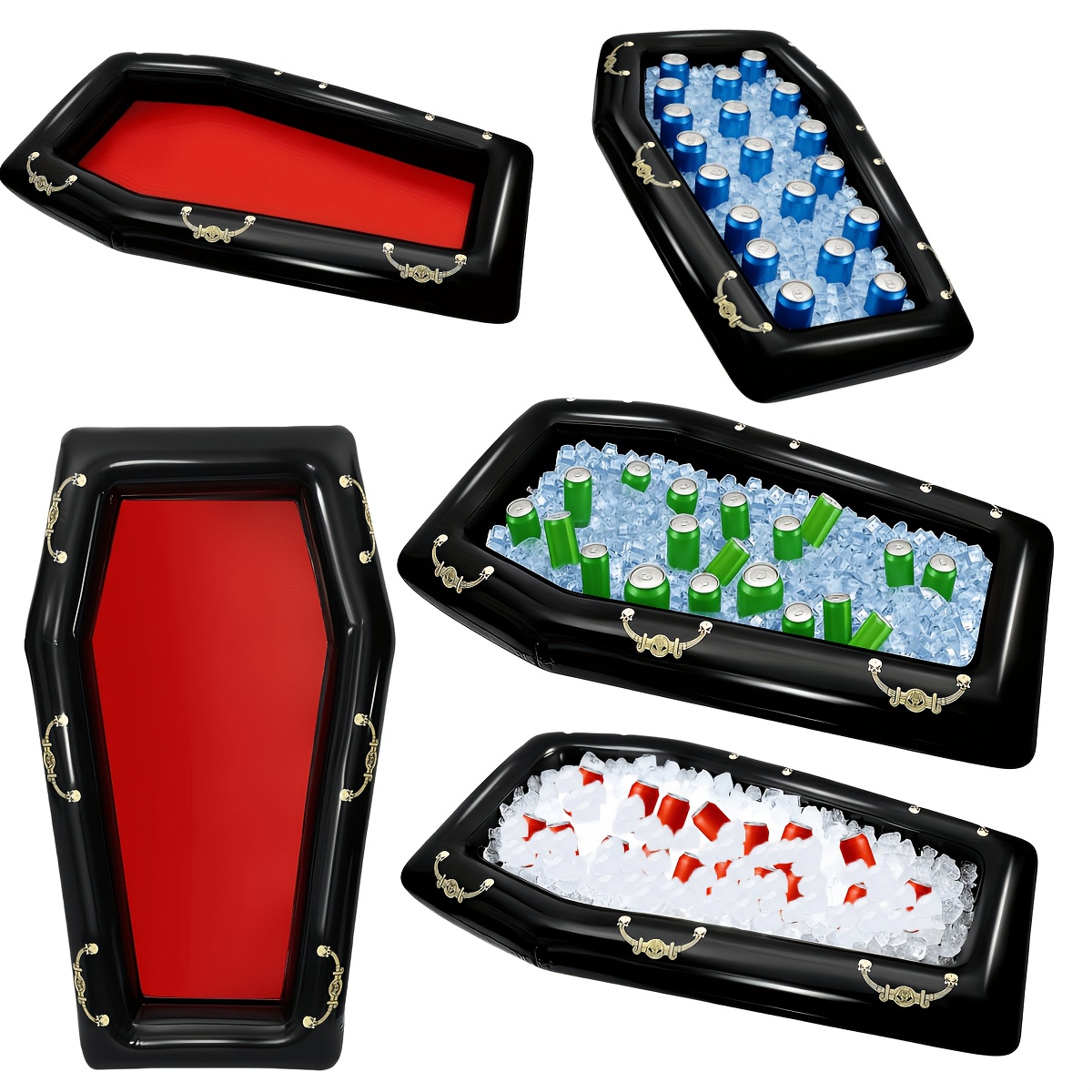Image of Giant Inflatable Coffin Outdoor Decorations Suitable For Football Game Parties, Beach & Backyard - Freestanding Pvc For Summer Festivals, , Yard Decor For Tournaments, Birthdays, And Celebrations