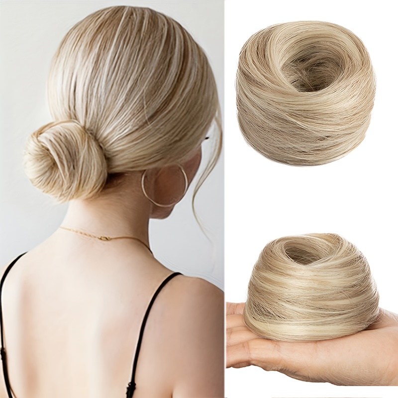 TEMU Women' Bun Hairpiece, Synthetic Straight Hair Bun For All People, Natural Look Hair Extension For Women
