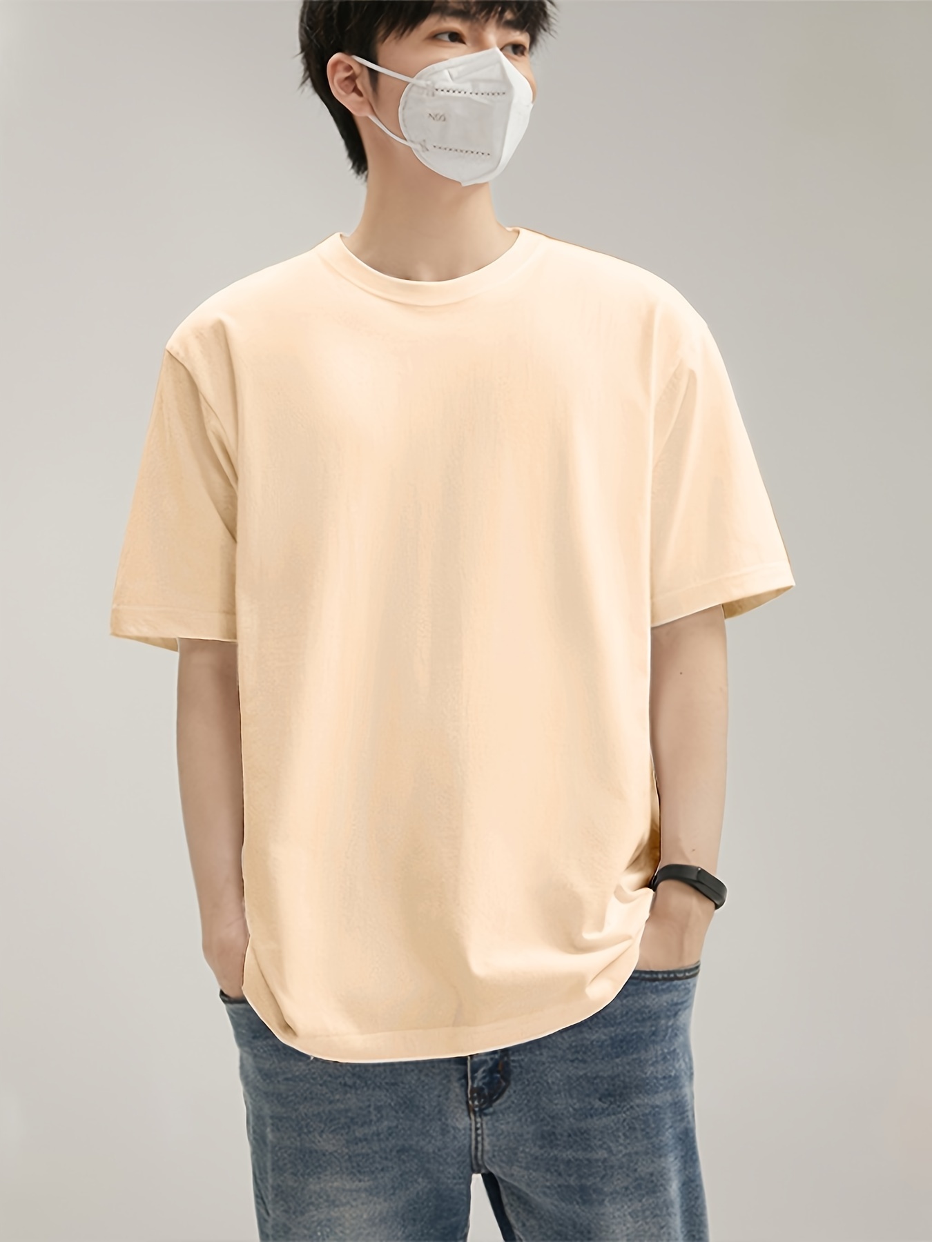 De Algodón 100% Para Hombre, Manga Corta Y Cuello Casual, Ropa De  Hombre Para Actividades Al Aire Libre En Verano