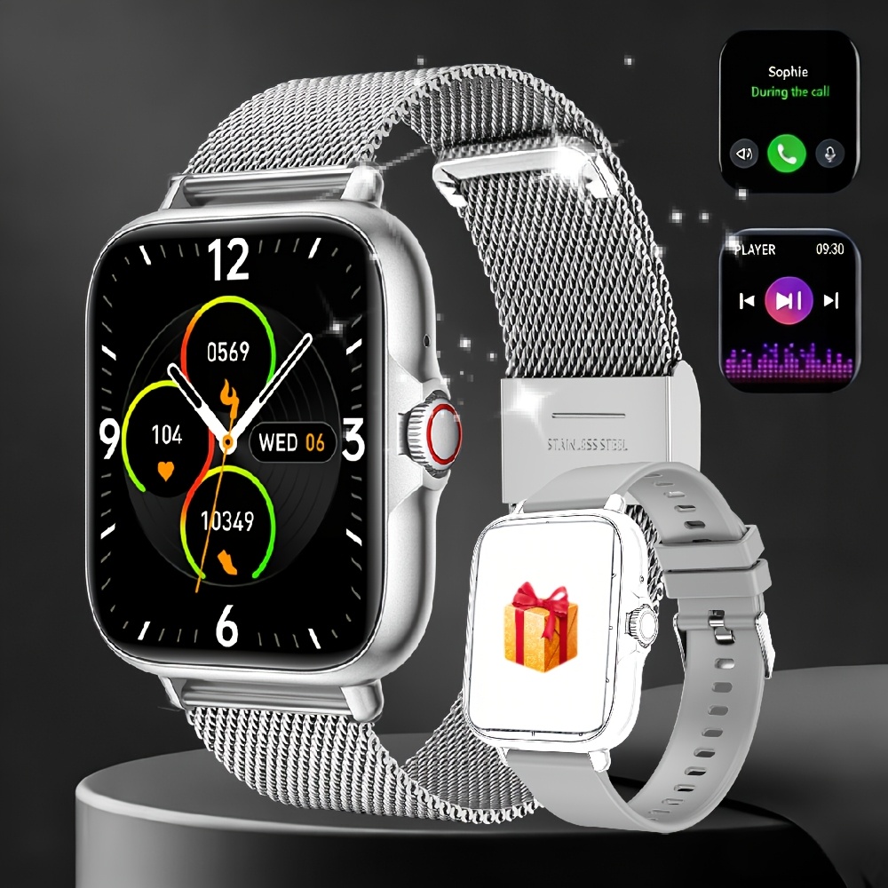 Image of Smart Watch With Wireless Call, Sms, Multi-sport | Compatible With Iphone And , Usb Charging, Clear Display, Fashionable Design, Suitable For Men/women As A Gift - Erun