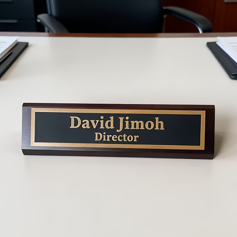 Image of Customized Wooden And Acrylic Nameplates, High-quality Solid Wood Position Signs, Suitable For , Perfect For Desk Decoration And Office Gifts